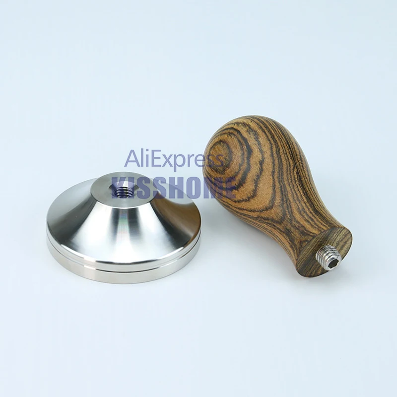 Coffee Tamper 41mm 49mm 51mm 53mm 57.5mm 58.35mm Wooden Handle Stainless Steel Delonghi Breville Barista Espresso Accessories