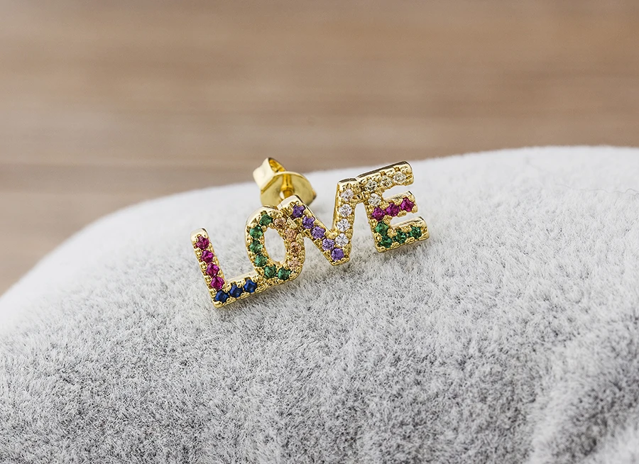 Fashion Female Luxury Crystal Round Stud Earrings Vintage Gold Color Wedding Party Jewelry Copper Zircon Crystal Stone Earrings