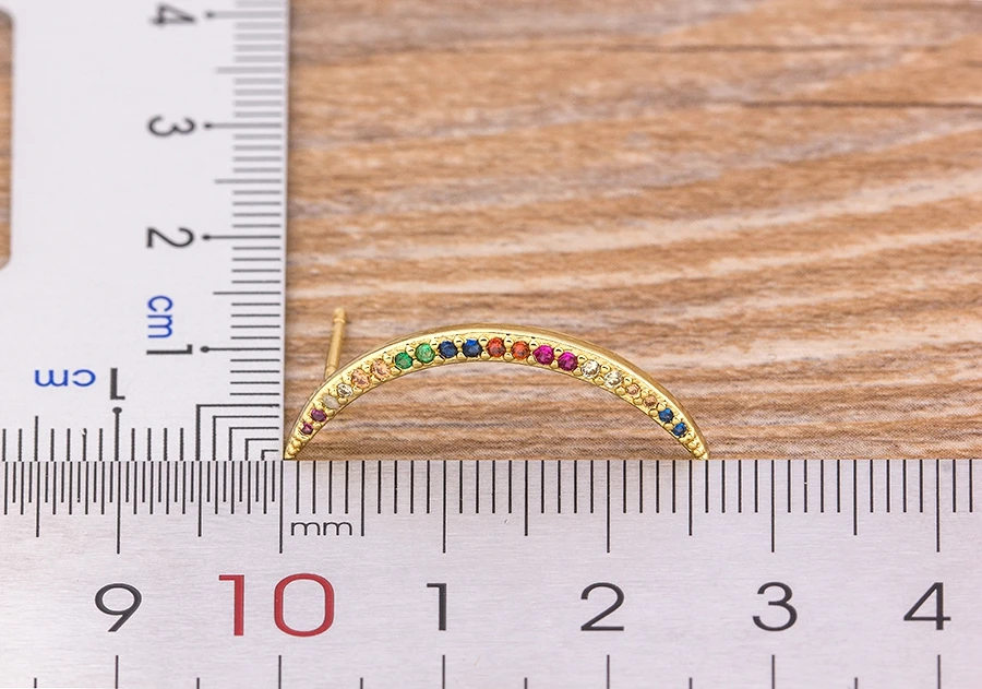 Fashion Female Luxury Crystal Round Stud Earrings Vintage Gold Color Wedding Party Jewelry Copper Zircon Crystal Stone Earrings