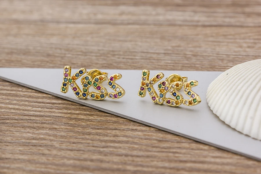 Fashion Female Luxury Crystal Round Stud Earrings Vintage Gold Color Wedding Party Jewelry Copper Zircon Crystal Stone Earrings