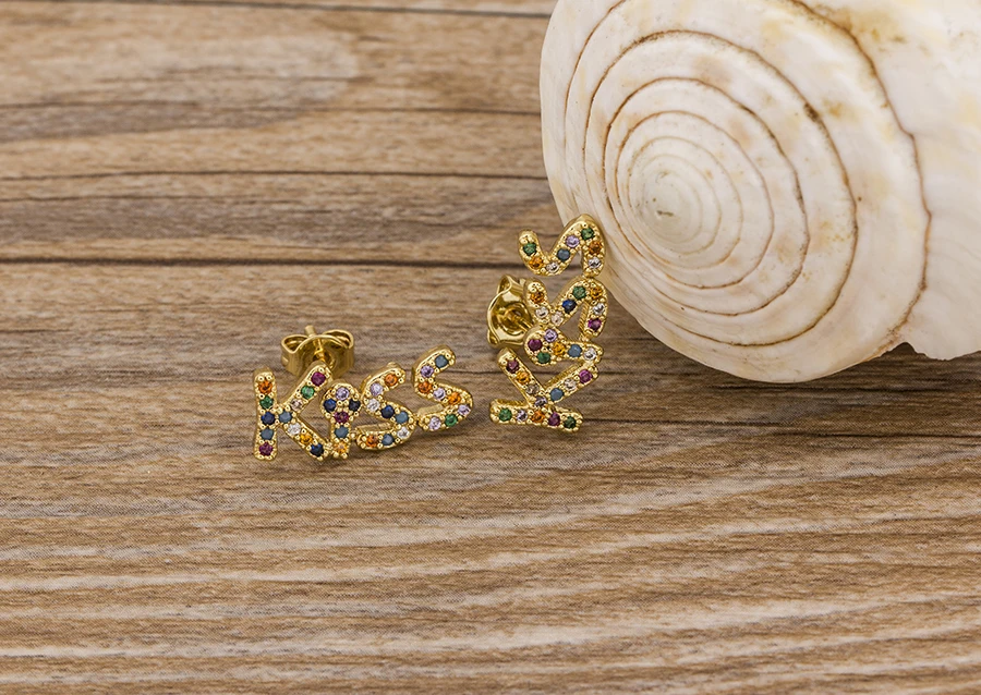 Fashion Female Luxury Crystal Round Stud Earrings Vintage Gold Color Wedding Party Jewelry Copper Zircon Crystal Stone Earrings