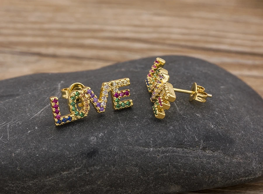 Fashion Female Luxury Crystal Round Stud Earrings Vintage Gold Color Wedding Party Jewelry Copper Zircon Crystal Stone Earrings