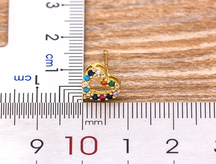 Fashion Female Luxury Crystal Round Stud Earrings Vintage Gold Color Wedding Party Jewelry Copper Zircon Crystal Stone Earrings