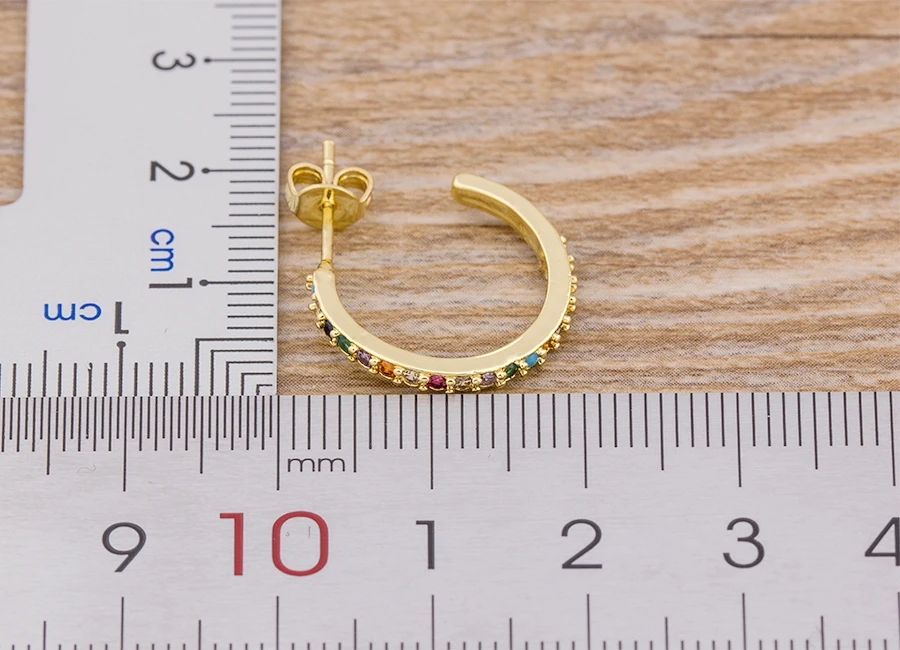 Fashion Female Luxury Crystal Round Stud Earrings Vintage Gold Color Wedding Party Jewelry Copper Zircon Crystal Stone Earrings
