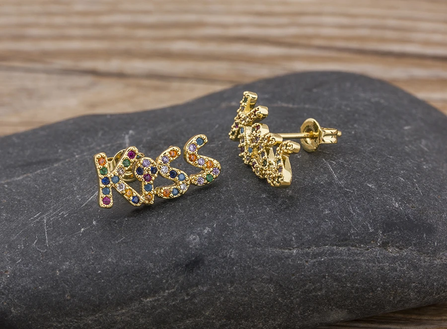 Fashion Female Luxury Crystal Round Stud Earrings Vintage Gold Color Wedding Party Jewelry Copper Zircon Crystal Stone Earrings
