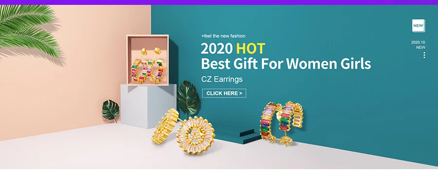 Fashion Female Luxury Crystal Round Stud Earrings Vintage Gold Color Wedding Party Jewelry Copper Zircon Crystal Stone Earrings