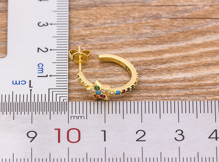 Fashion Female Luxury Crystal Round Stud Earrings Vintage Gold Color Wedding Party Jewelry Copper Zircon Crystal Stone Earrings