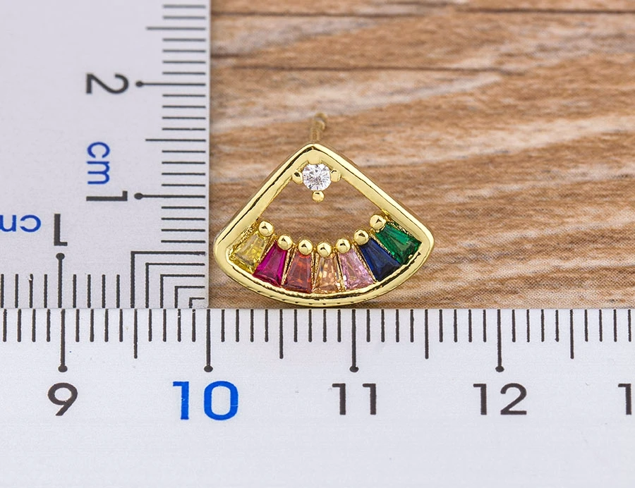 Fashion Female Luxury Crystal Round Stud Earrings Vintage Gold Color Wedding Party Jewelry Copper Zircon Crystal Stone Earrings
