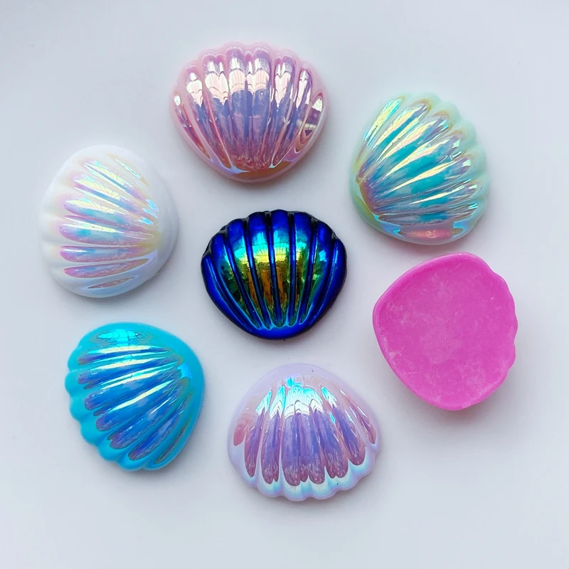 10/20Pcs Resin Cute Mixed Colored Shell Flatback Cabochon Scrapbook Kawaii DIY Embellishments Accessories K74
