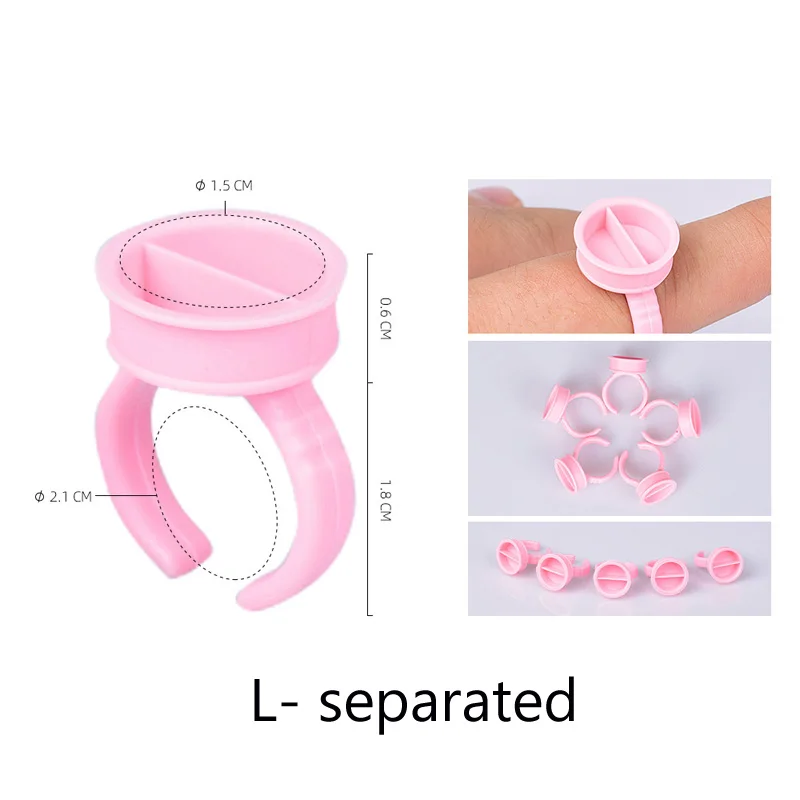 100pcs/bag Pink Pigment Caps Ring Permanent Makeup Eyebrow Tattoo Tools Cups Ink RIngs