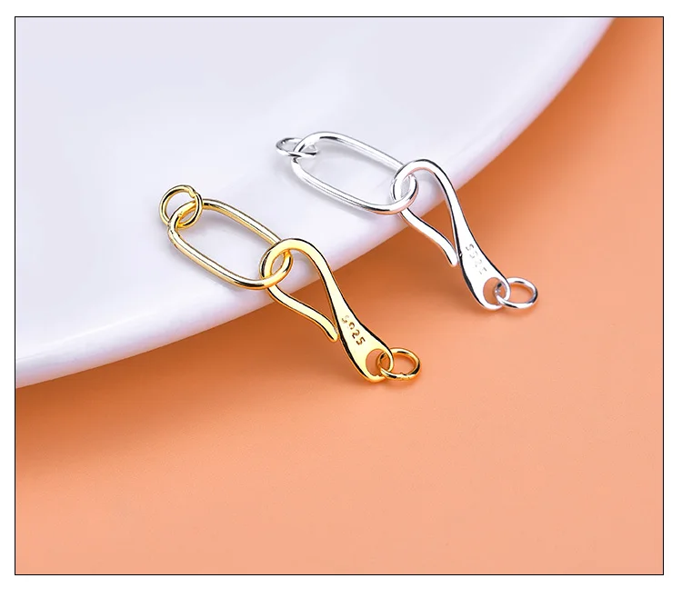 Jewelry DIY accessories material 925 Sterling Silver Necklace Bracelet question mark clasp connection clasp end CLASP BRACELET e