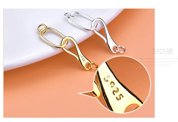 Jewelry DIY accessories material 925 Sterling Silver Necklace Bracelet question mark clasp connection clasp end CLASP BRACELET e