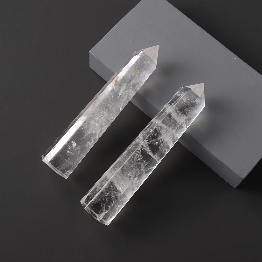 Big wand Natural Crystal Clear Quartz Transparency Quartz Point Healing Stone Hexagonal Prisms Obelisk Wand Stone Home Decor