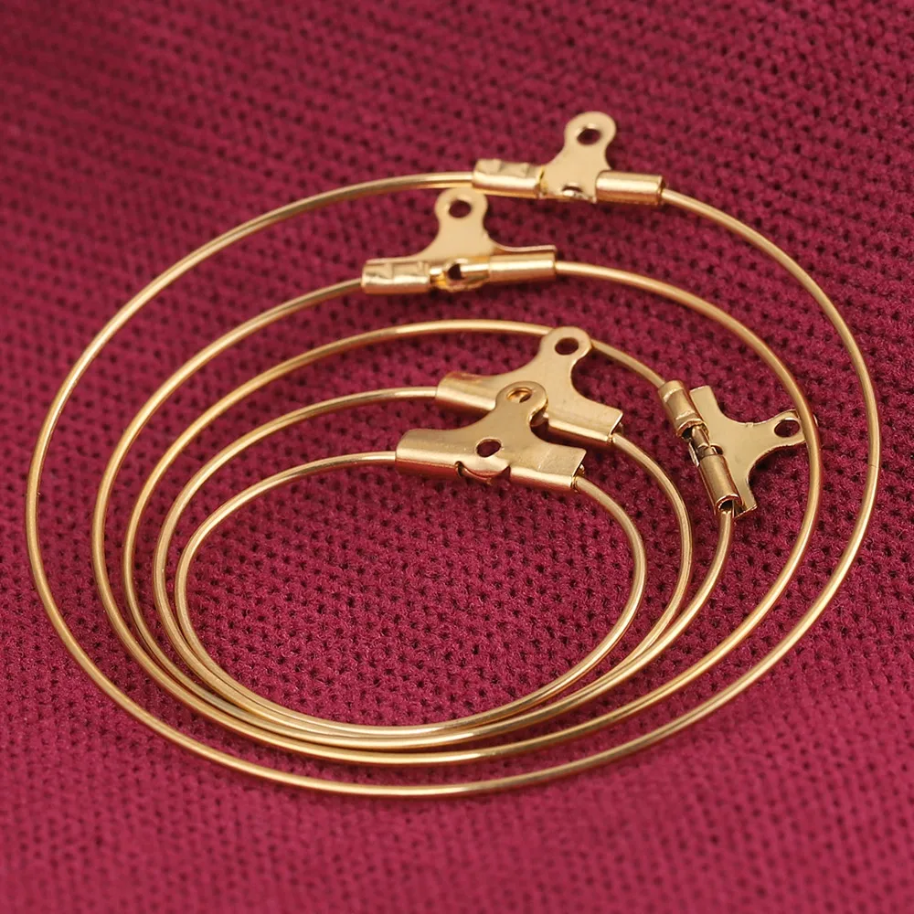 10pcs Lot Gold Stainless Steel Ear Wire Earring Hooks Connector for DIY Jewelry Making Accessories Crafts Dangle Hoop Components