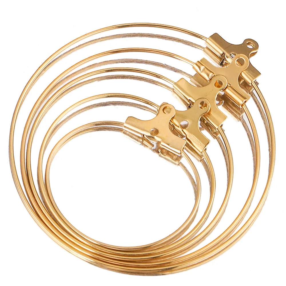 10pcs Lot Gold Stainless Steel Ear Wire Earring Hooks Connector for DIY Jewelry Making Accessories Crafts Dangle Hoop Components