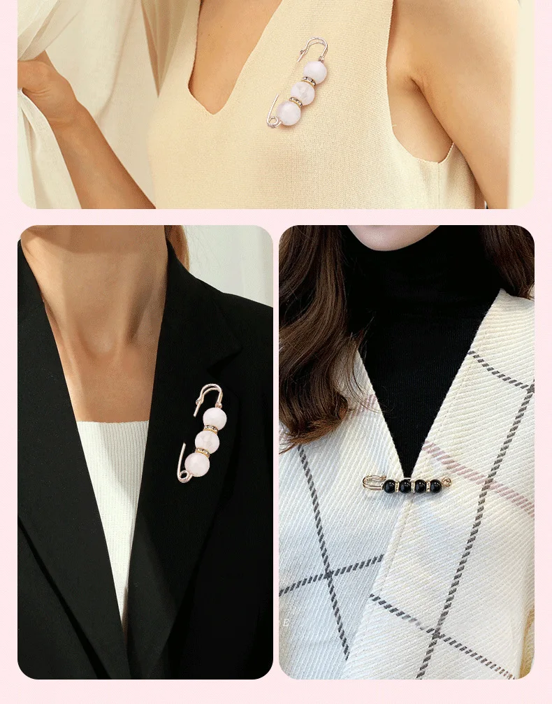 3pcs/Lot Colourful Pearl Brooch Buttons Snap Fastener Skirt Pin Adjustable Diamond-encrusted Pin Waist Decorative Button
