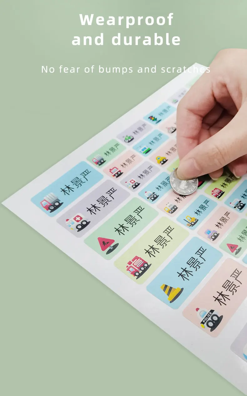 114Pcs Cartoon Unicorn Name Stickers Custom Girl Personal Tags Kids Waterproof Cartoon Label For School Stationery Scrapbooking