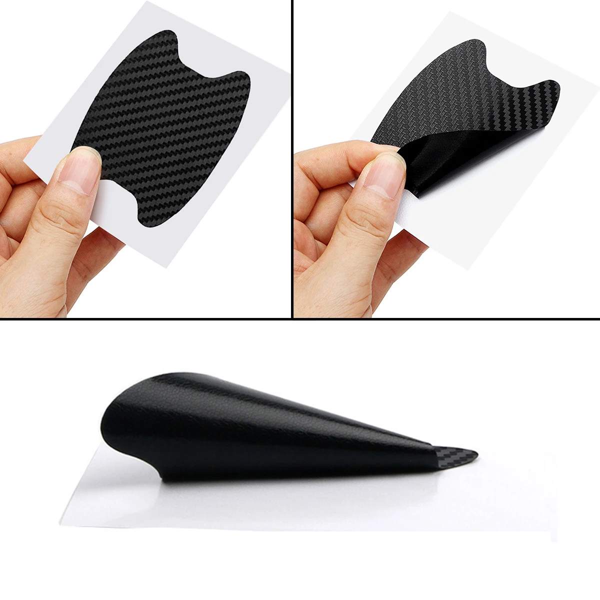 4Pcs Car Door Handle Stickers Anti Scratch Film Universal Carbon Fiber Protector For Opel Kia Fiat Ford VW Hyundai Auto Styling