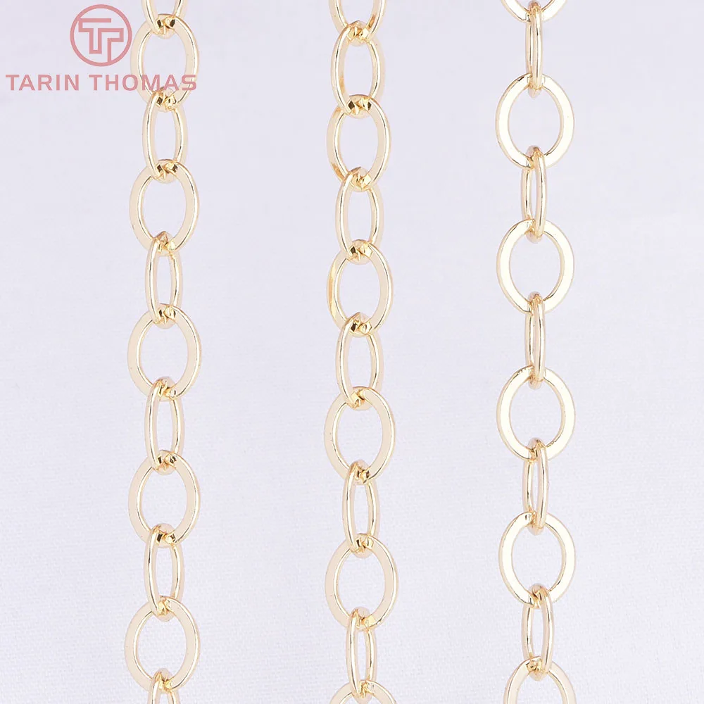 (4251)1Meter Chain Link 5x6MM 14K Gold Color Brass Chains for Necklace BraceletHigh Quality Diy Jewelry Findings Accessories
