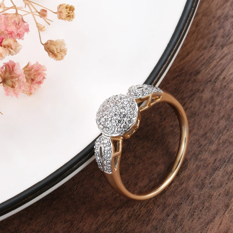 SYOUJYO Top Quality Luxury Natural Zircon Rings for Women Fashion 585 Rose Golden And Silver Color Jewelry Brand New