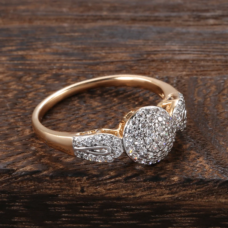 SYOUJYO Top Quality Luxury Natural Zircon Rings for Women Fashion 585 Rose Golden And Silver Color Jewelry Brand New