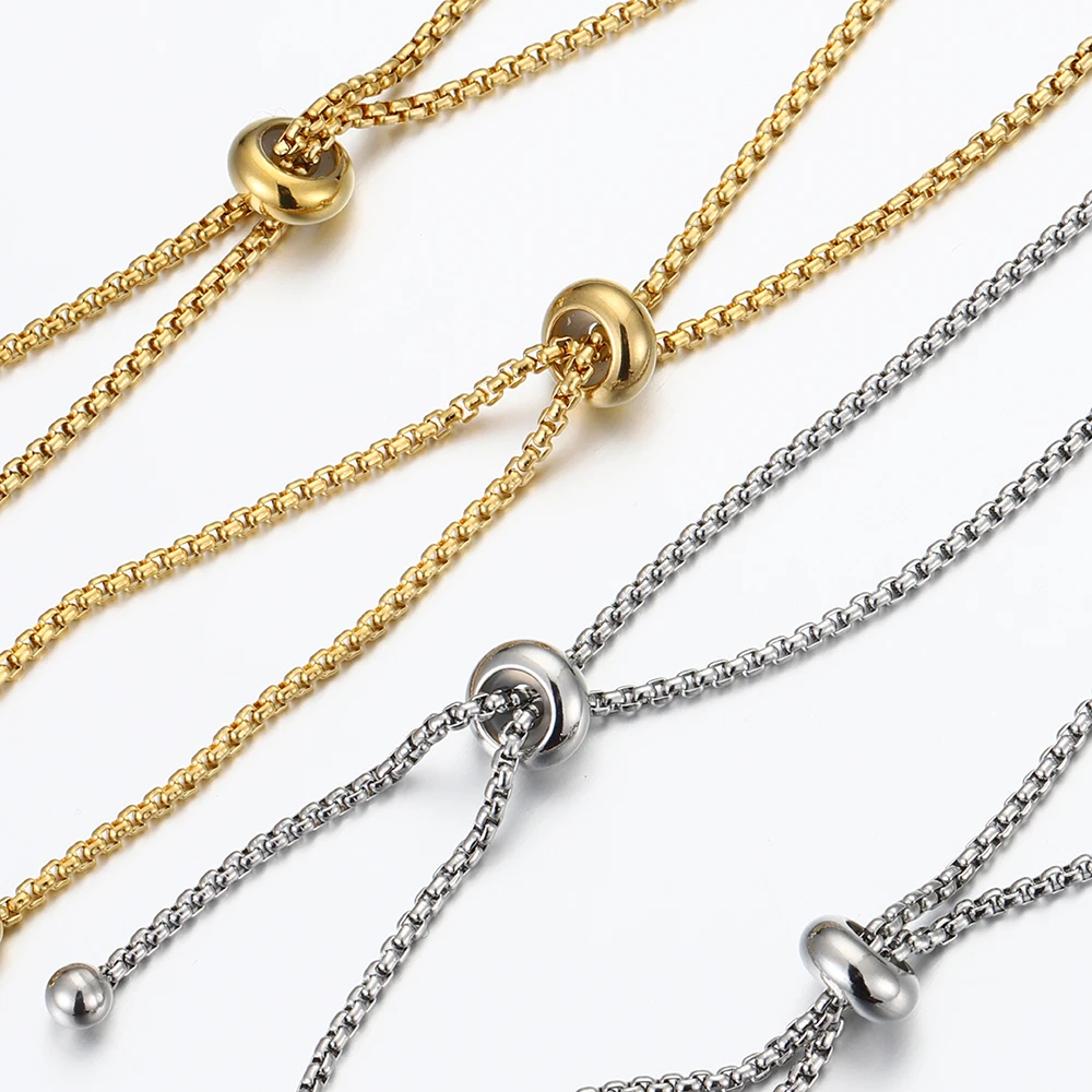 10pcs 6/7/8/10mm Stainless Steel Adjustment Beads with Non-slip Silicone Ring Gold Stopper Spacer Beads for Jewelry Making DIY