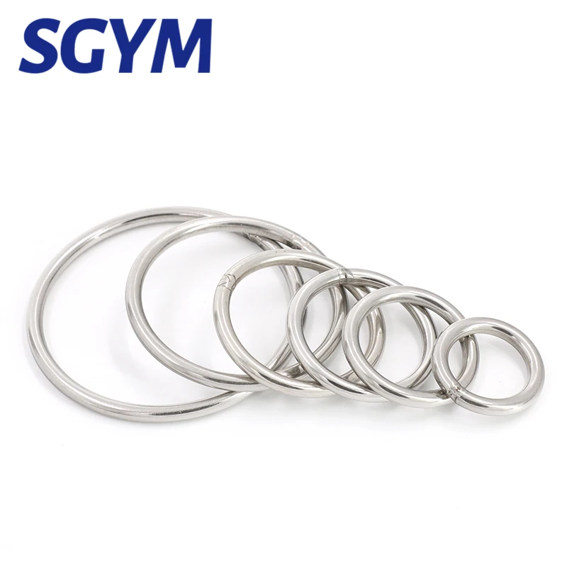 304 Stainless Steel O Ring 20/30/40/50/60/79/80/90/100/120mm Outer Diameter 3-10mm Thickness Strapping Welded Round Rings