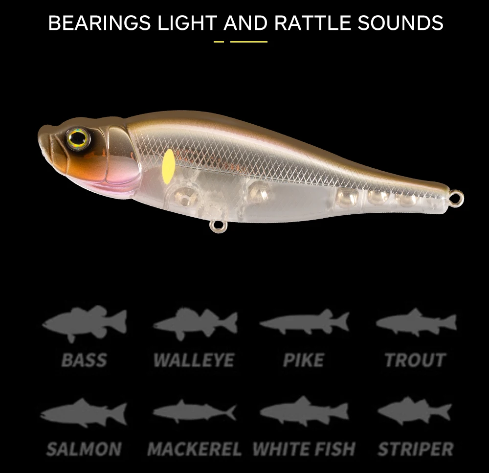 D1 Fishing DT3018 Spitting Wire 95MM 14G Popper Pencil Hard Baits Bass Fishing Topwater Surface Lures Rattle Sounds Pesca Tackle