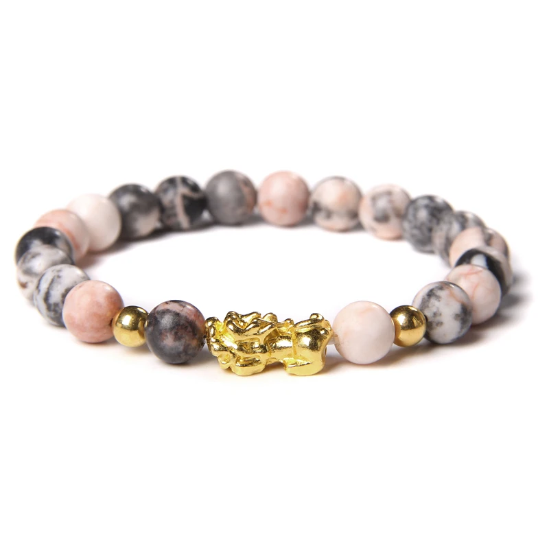Fengshui Pixiu Bracelet Natural Obsidian Stone Beads Bracelets For Women Men Wealth Good Luck Buddha Unisex Wristband Jewelry