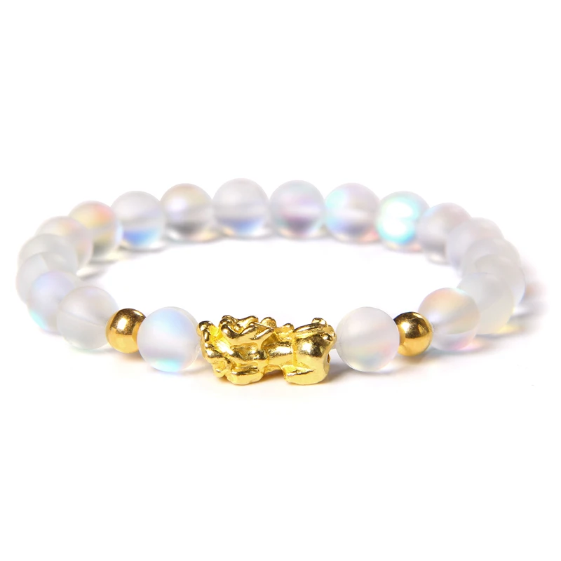 Fengshui Pixiu Bracelet Natural Obsidian Stone Beads Bracelets For Women Men Wealth Good Luck Buddha Unisex Wristband Jewelry