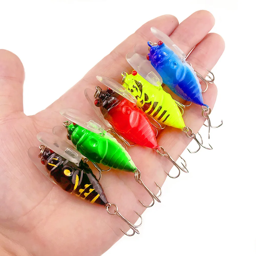 1pcs Simulation Cicada Hard Fake Bait Fishing Lure 5cm 6g Bionic Iscas Artificial Wobblers Crankbait Pesca Insect Pike Tackle