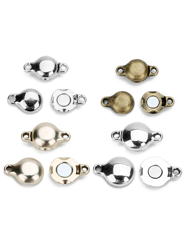 5sets/lot Strong Strong Magnetic Clasps fit 8*14/12*20mm Leather Bracelet Buckle Connectors Hook For Jewelry Making Wholesale