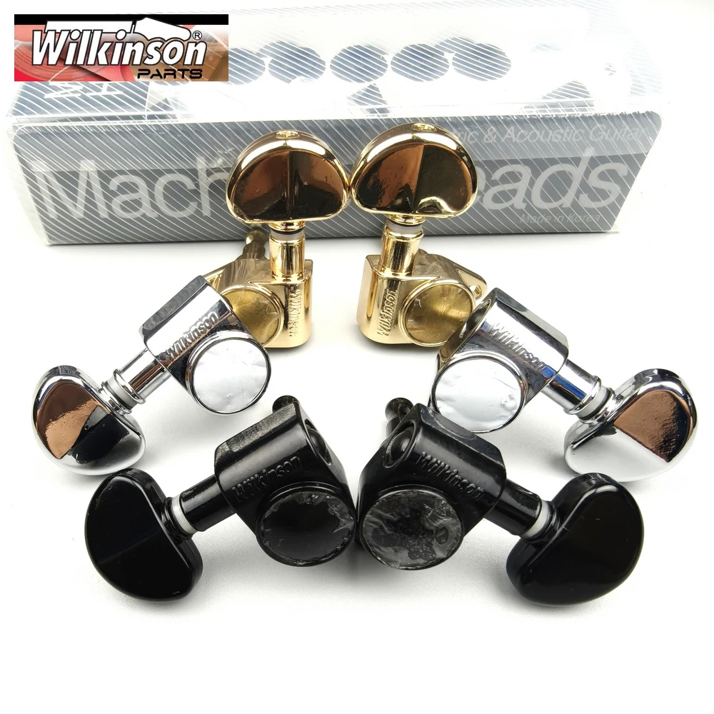 Wilkinson 3+3 Tuning Keys Pegs 19:1 Guitar Machine Heads Tuners For LP SG Electric or Acoustic Guitar WJ303 Silver Black Gold