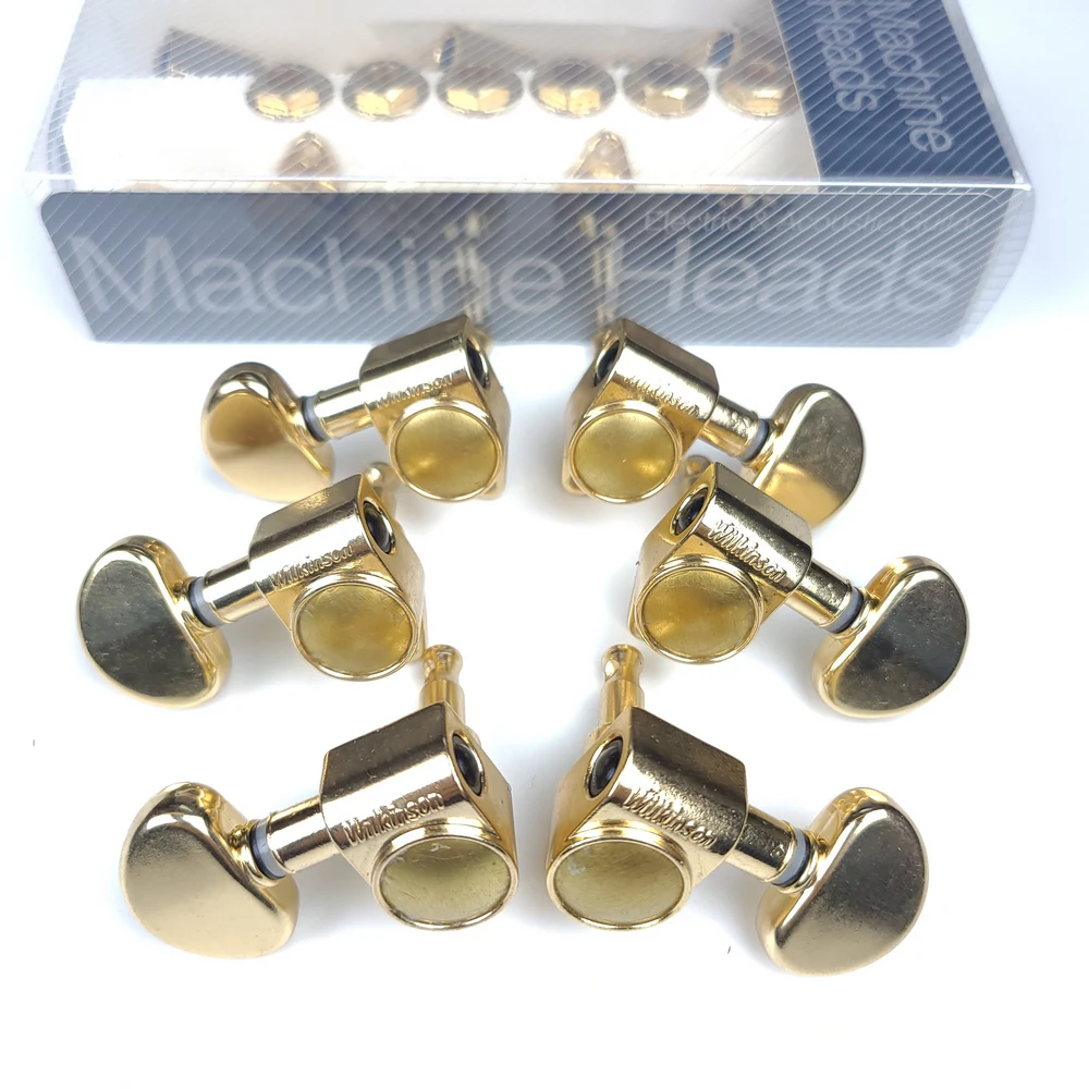 Wilkinson 3+3 Tuning Keys Pegs 19:1 Guitar Machine Heads Tuners For LP SG Electric or Acoustic Guitar WJ303 Silver Black Gold