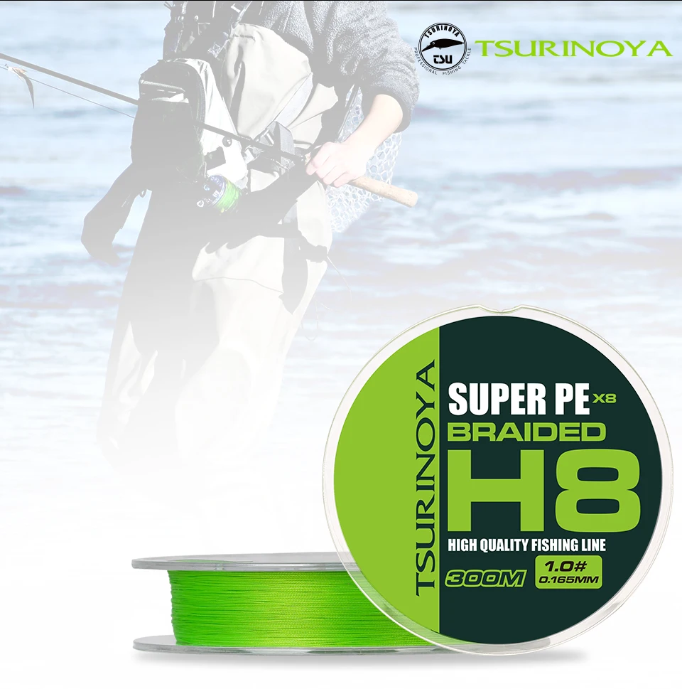 TSURINOYA 150M 100M 8 Weaves PE Fishing Line H8 Ultra-long Casting 8 Strand Braided Smooth Multifilament Line 14-50LB