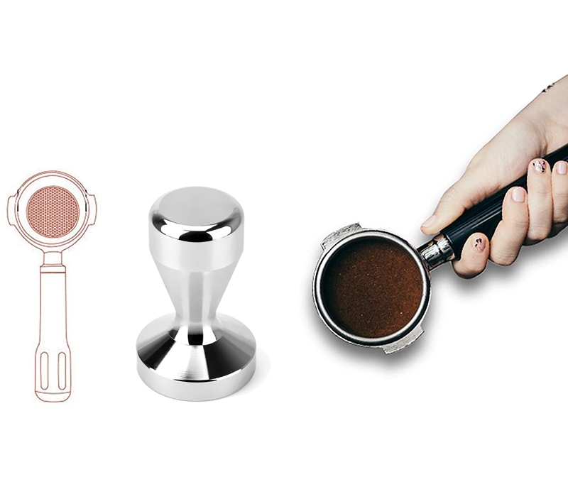 49mm 51mm 58mm Coffee Tamper Stainless Steel Cafe Shop Calibrated Pressure Espresso Maker Barista Powder Coffee Hammer Flat Base
