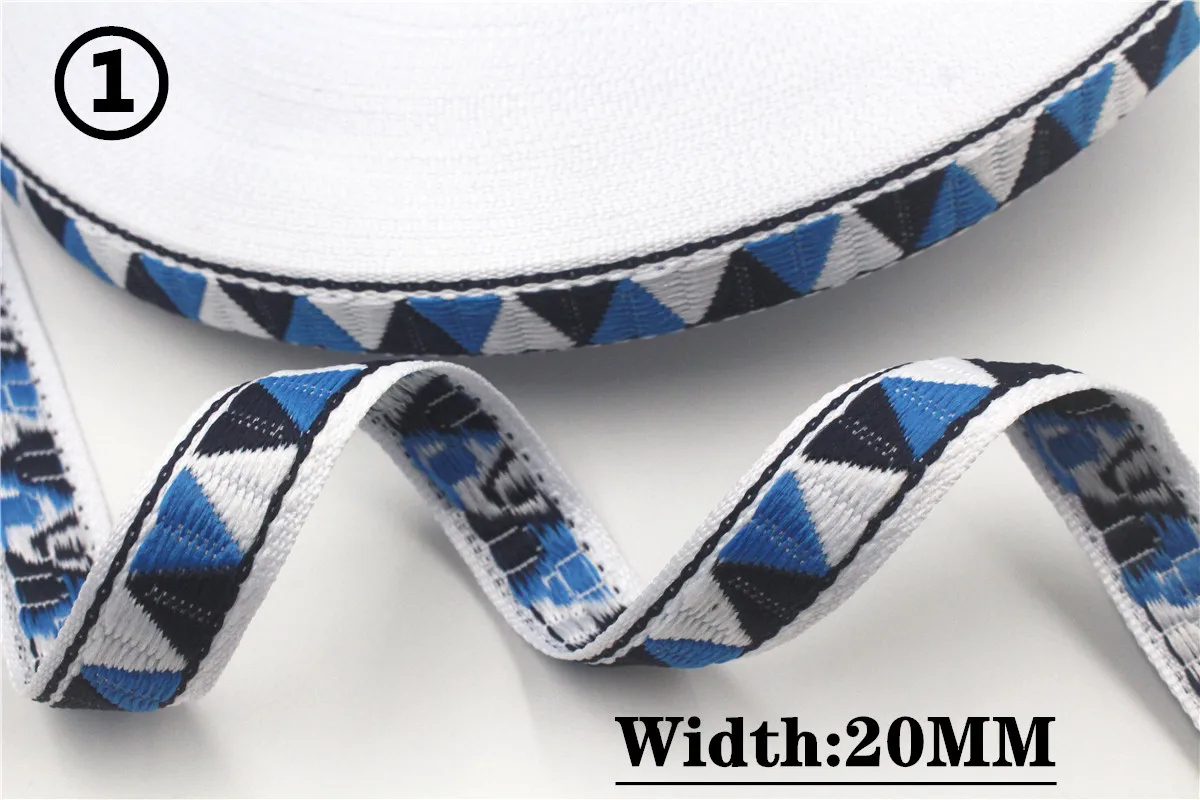 HOT 5 Yards 2CM Vintage Ethnic Jacquard Embroidery Ribbon Boho Lace Trim DIY Clothes Bag Accessories Custom