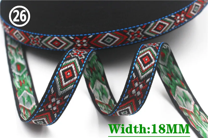 HOT 5 Yards 2CM Vintage Ethnic Jacquard Embroidery Ribbon Boho Lace Trim DIY Clothes Bag Accessories Custom