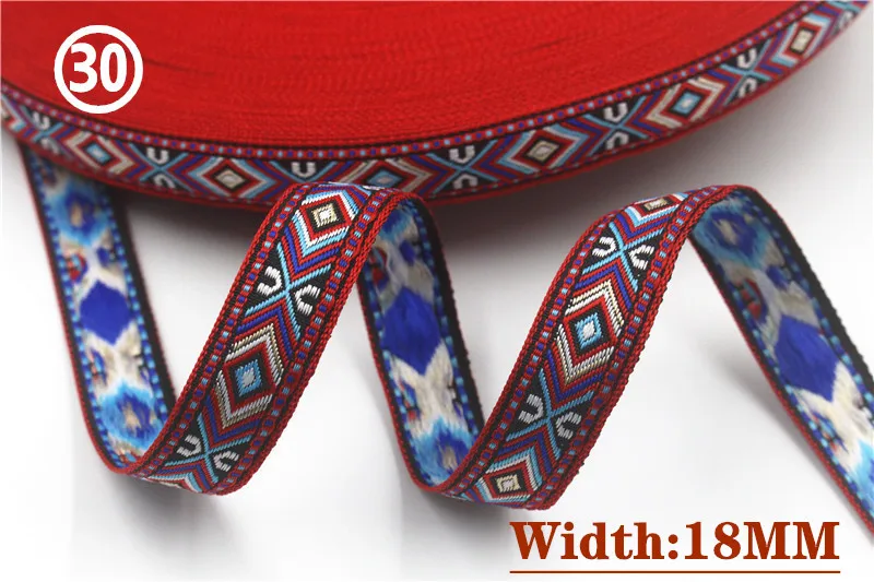 HOT 5 Yards 2CM Vintage Ethnic Jacquard Embroidery Ribbon Boho Lace Trim DIY Clothes Bag Accessories Custom
