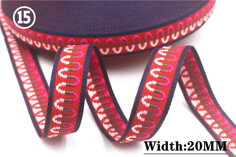 HOT 5 Yards 2CM Vintage Ethnic Jacquard Embroidery Ribbon Boho Lace Trim DIY Clothes Bag Accessories Custom