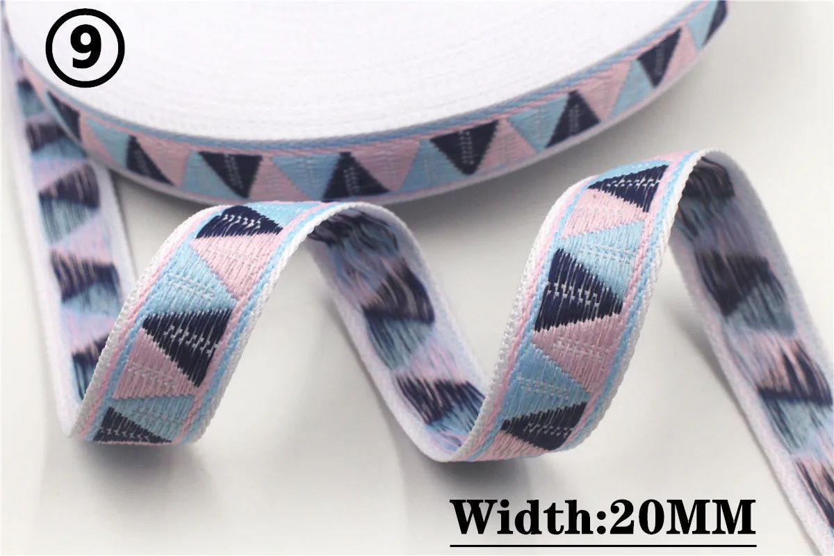 HOT 5 Yards 2CM Vintage Ethnic Jacquard Embroidery Ribbon Boho Lace Trim DIY Clothes Bag Accessories Custom