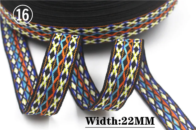 HOT 5 Yards 2CM Vintage Ethnic Jacquard Embroidery Ribbon Boho Lace Trim DIY Clothes Bag Accessories Custom