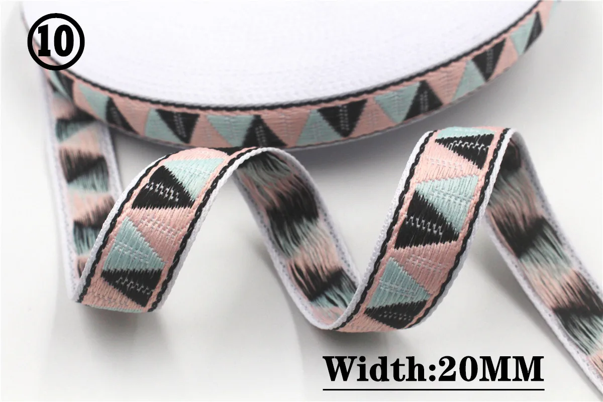 HOT 5 Yards 2CM Vintage Ethnic Jacquard Embroidery Ribbon Boho Lace Trim DIY Clothes Bag Accessories Custom