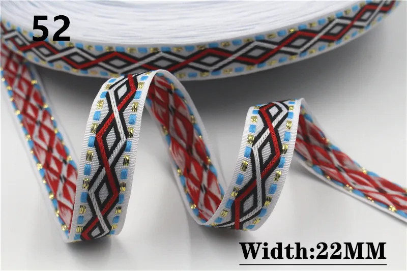 HOT 5 Yards 2CM Vintage Ethnic Jacquard Embroidery Ribbon Boho Lace Trim DIY Clothes Bag Accessories Custom