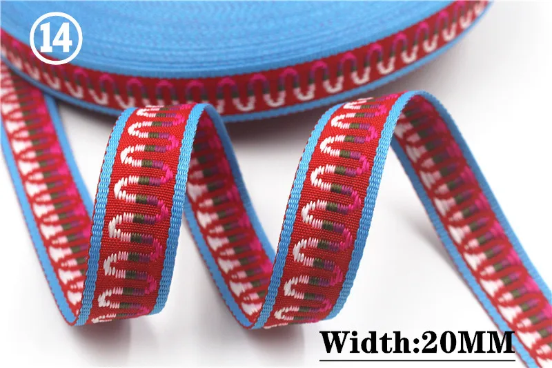 HOT 5 Yards 2CM Vintage Ethnic Jacquard Embroidery Ribbon Boho Lace Trim DIY Clothes Bag Accessories Custom