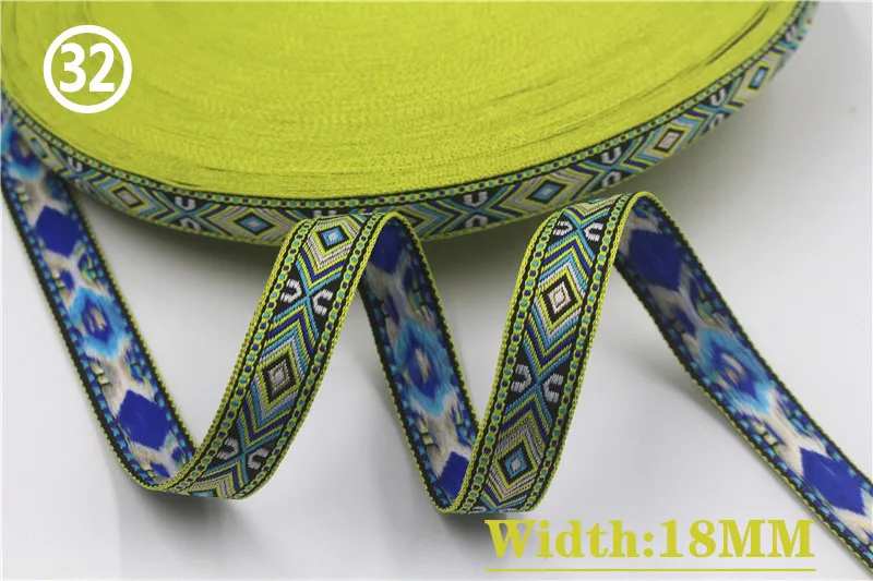 HOT 5 Yards 2CM Vintage Ethnic Jacquard Embroidery Ribbon Boho Lace Trim DIY Clothes Bag Accessories Custom