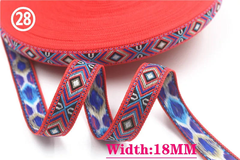 HOT 5 Yards 2CM Vintage Ethnic Jacquard Embroidery Ribbon Boho Lace Trim DIY Clothes Bag Accessories Custom
