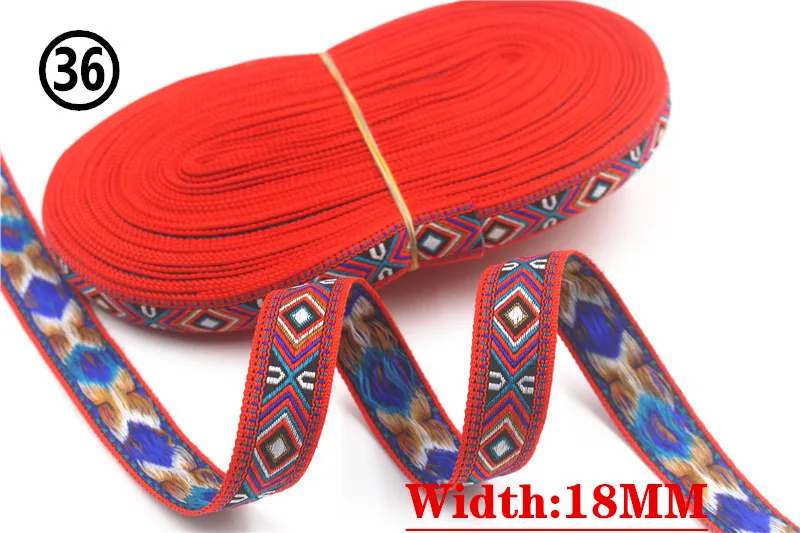HOT 5 Yards 2CM Vintage Ethnic Jacquard Embroidery Ribbon Boho Lace Trim DIY Clothes Bag Accessories Custom