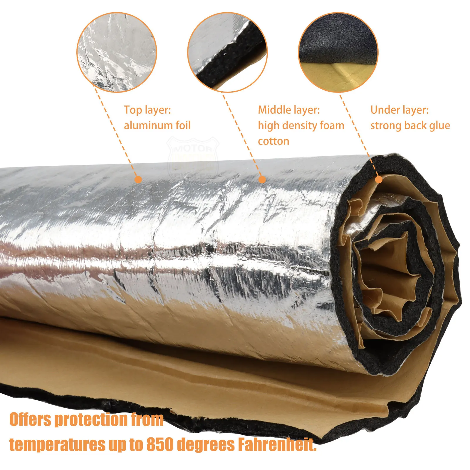 50cm*25cm Car Motorcycle Fairing Heat Shield Cover Exhaust Wrap Pipe Thermal Insulation Universal Fit For All Street Track Bikes