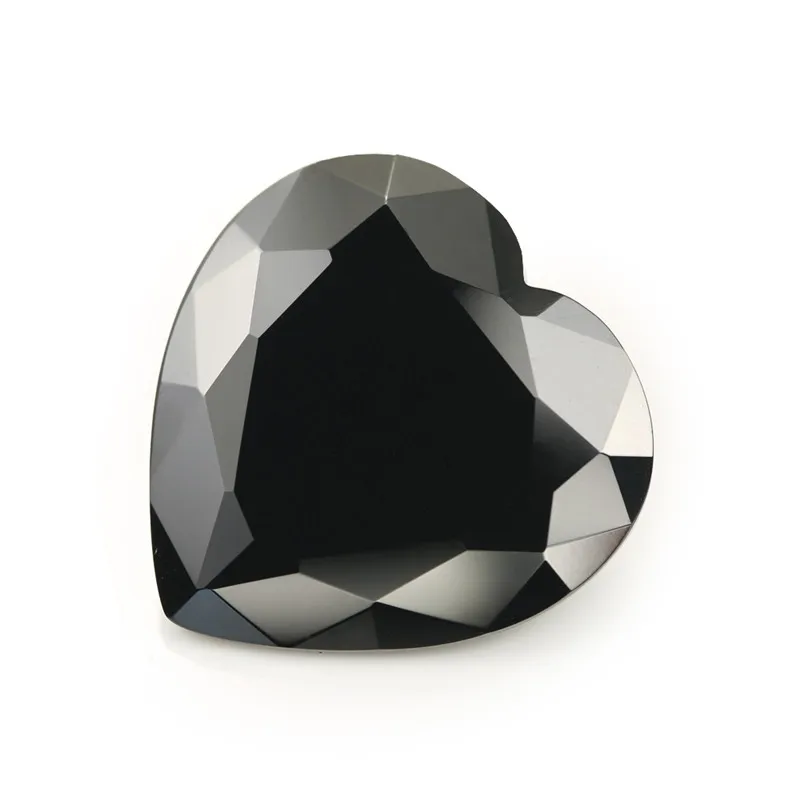 Size 3x3~12x12mm Heart Shape Loose Glass Stone Synthetic Gems Rose Red Sea Blue Green White Black Garnet